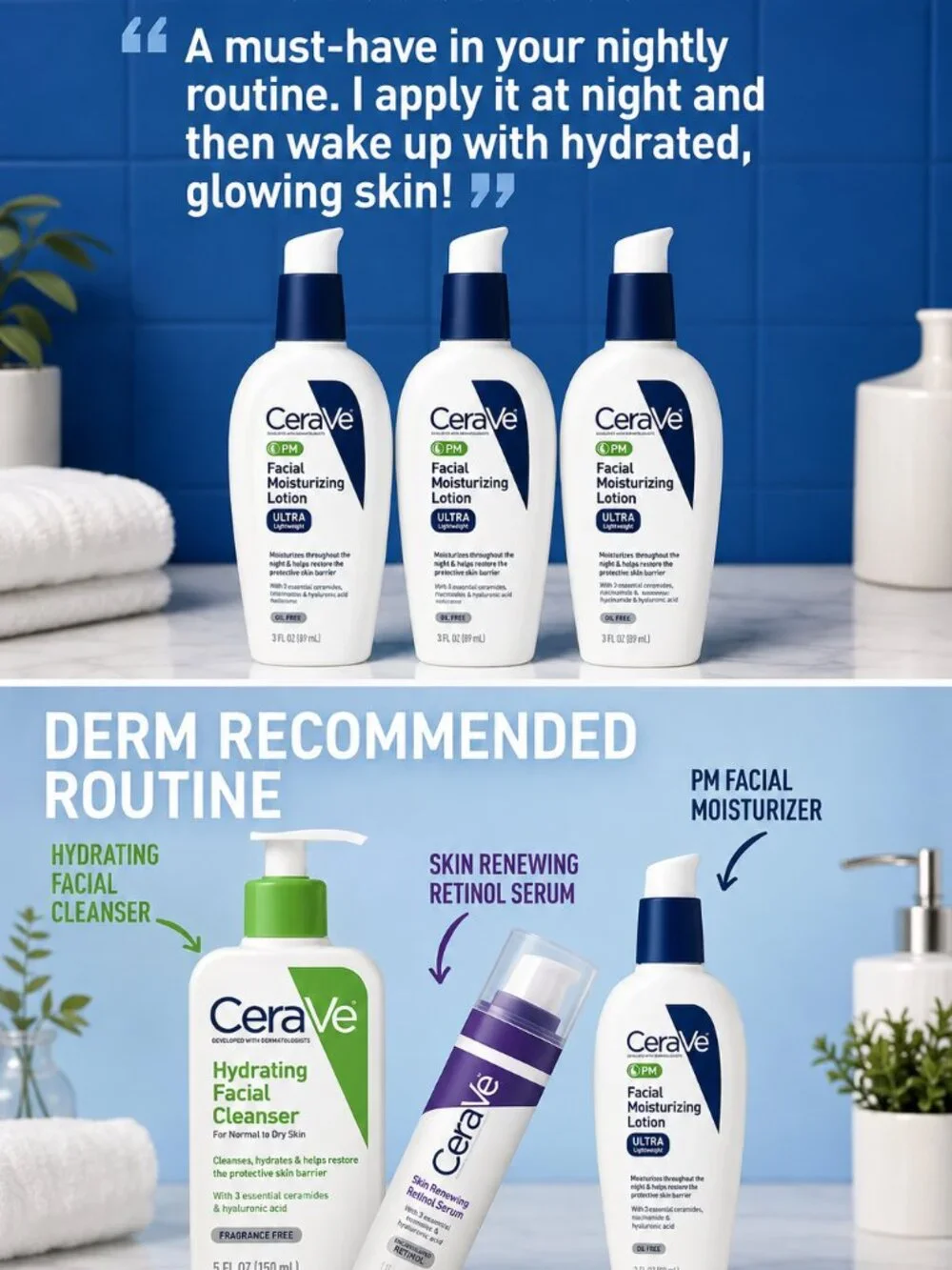 Cerave PM 3fl oz Facial Moisturizing Lotion - (CVE53745)# CeraVe PM Facial Moist